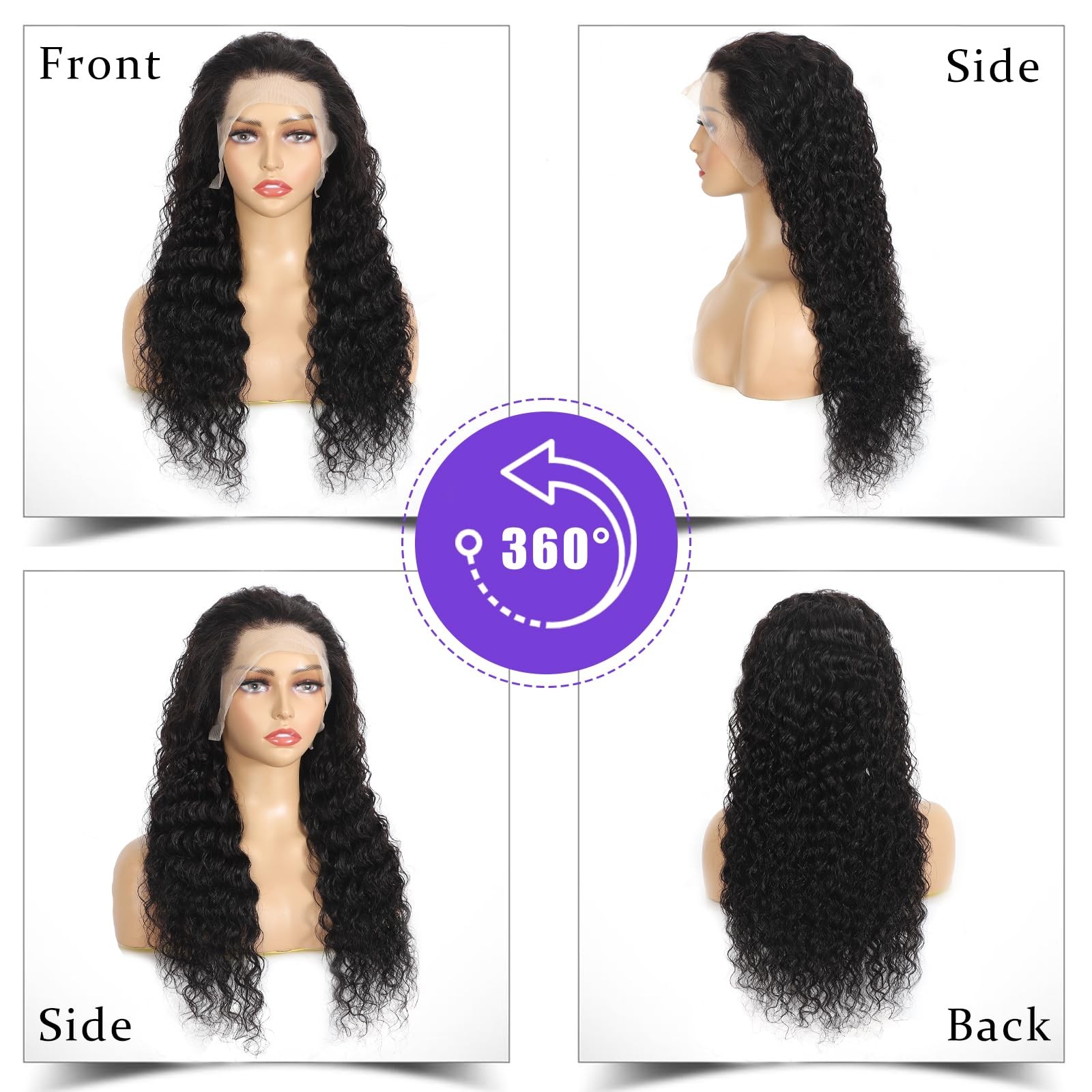 Soez 28 Inch Deep Wave Lace Front Wigs Human Hair 13X4 Hd Lace Front Wigs Human
