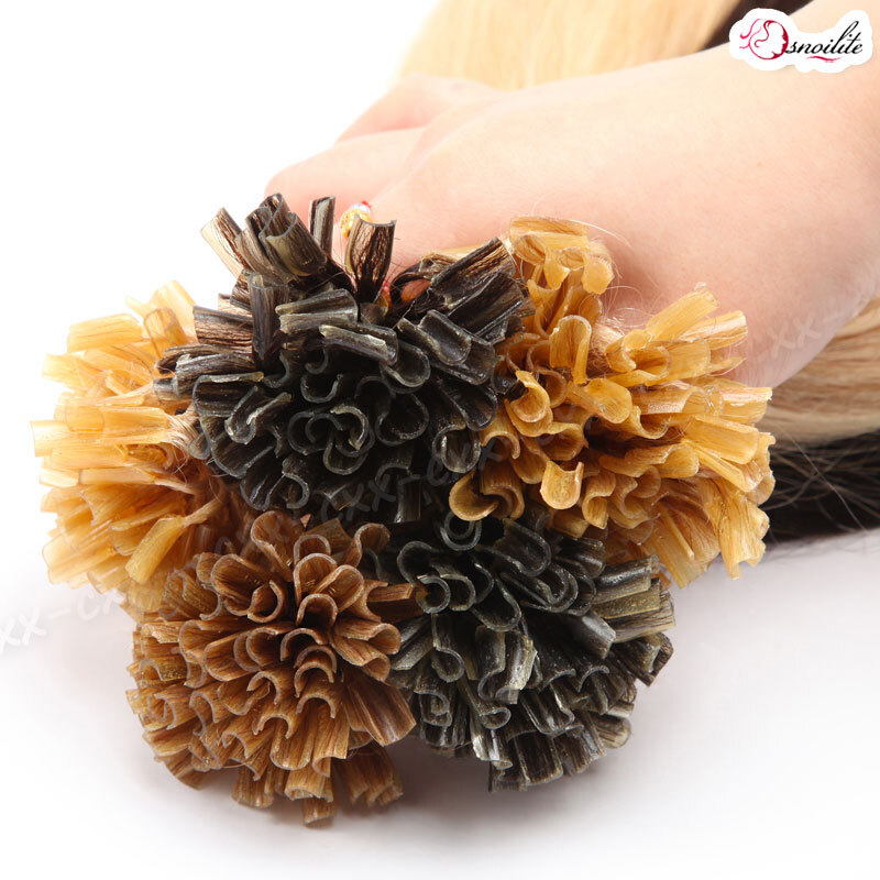 200 Pre Glue Bond U Nail Tip Straight Remy Human Hair Extensions Pre Bonded Glue