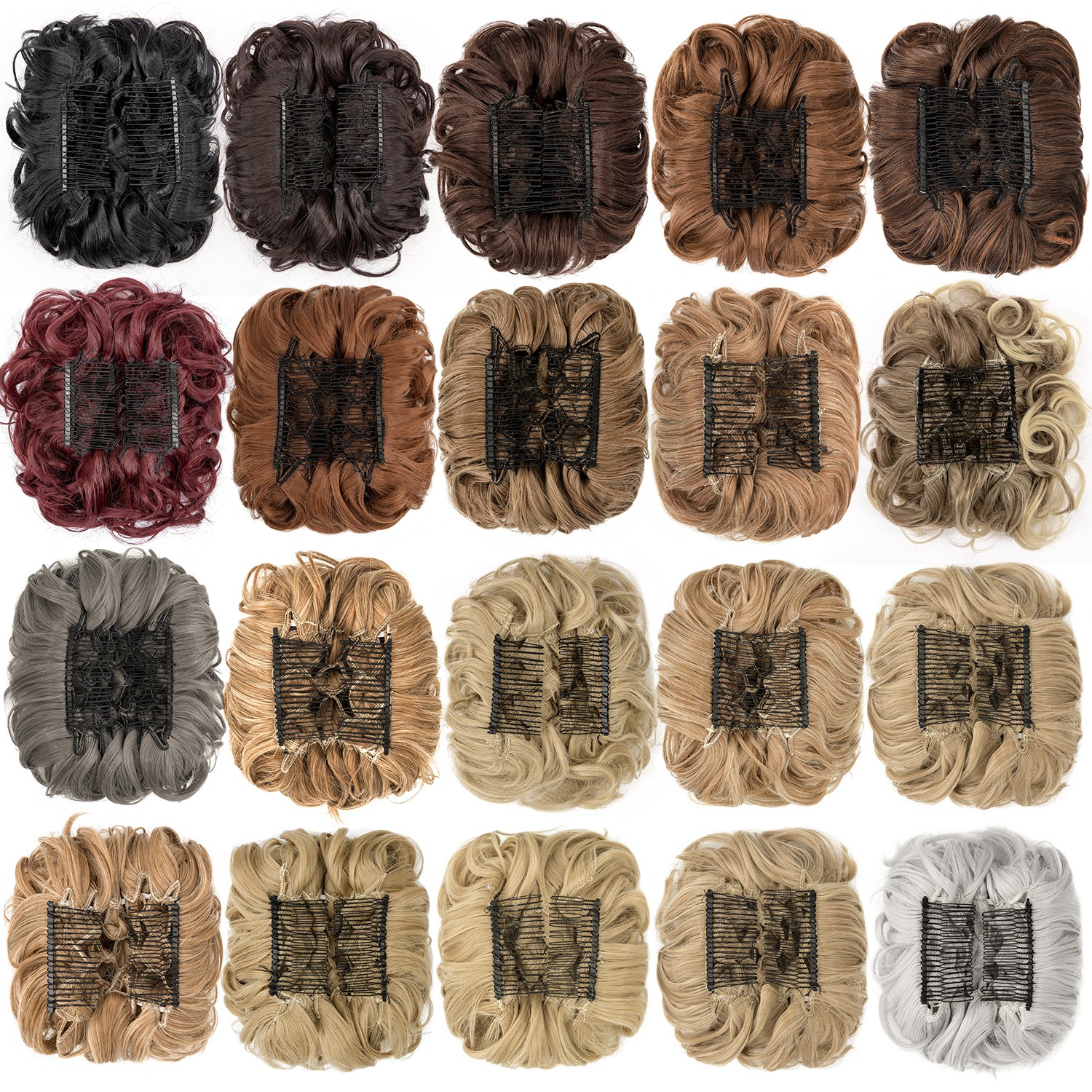 Real Natural Curly Messy Bun Hair Piece Scrunchie Hair Extensions AS Human 90G M