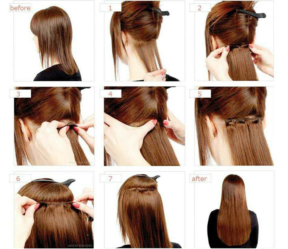 Double Weft Hair Extensions Sew In Weave Brazilian Remy Human Hair Bundle 100gr