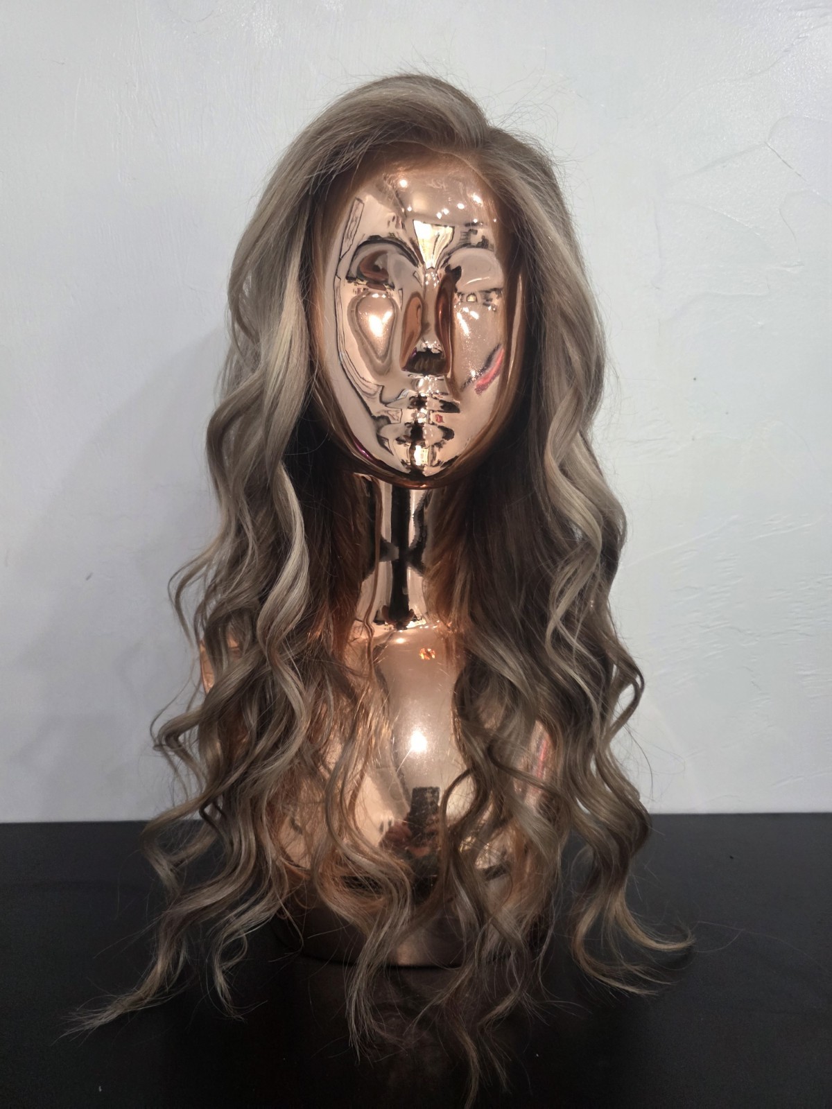 Natural 20″ blonde, custom color 100% human hair wig, glueless cap structure