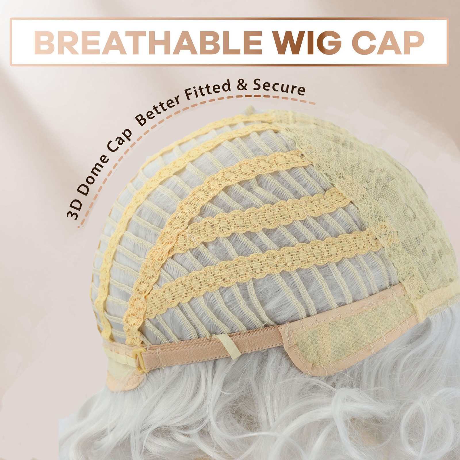 White Wavy Wig Vintage Style for Women Heat Resistant Synthetic Full Cosplay