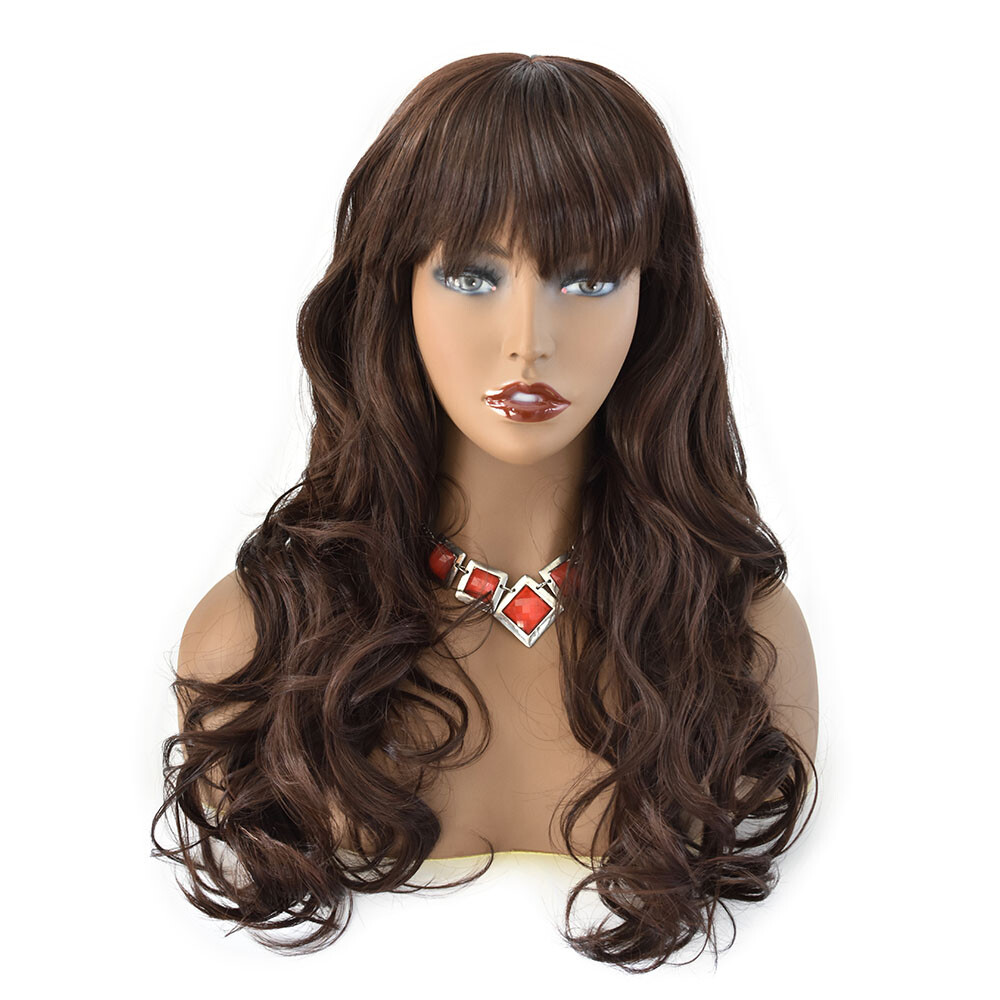 Long Wavy Women Wig Synthetic Black Brown Hair Fashion Cosplay Party Wigs 26″ US