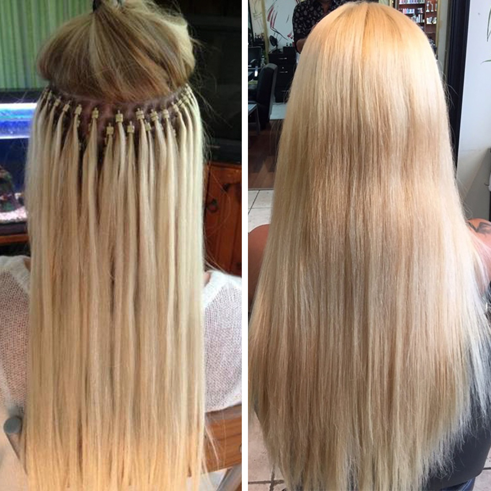 Micro Ring Loop Hair Extensions Micro Bead Tip Russian Remy Human Hair Natural