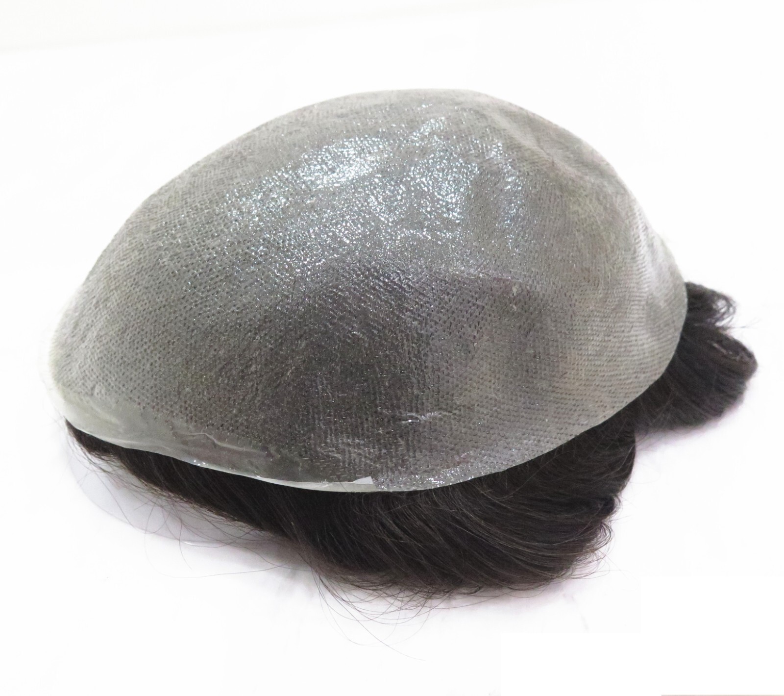Mens Toupee Human Hair Replacement System V-loop 0.03mm Super Thin Skin #2