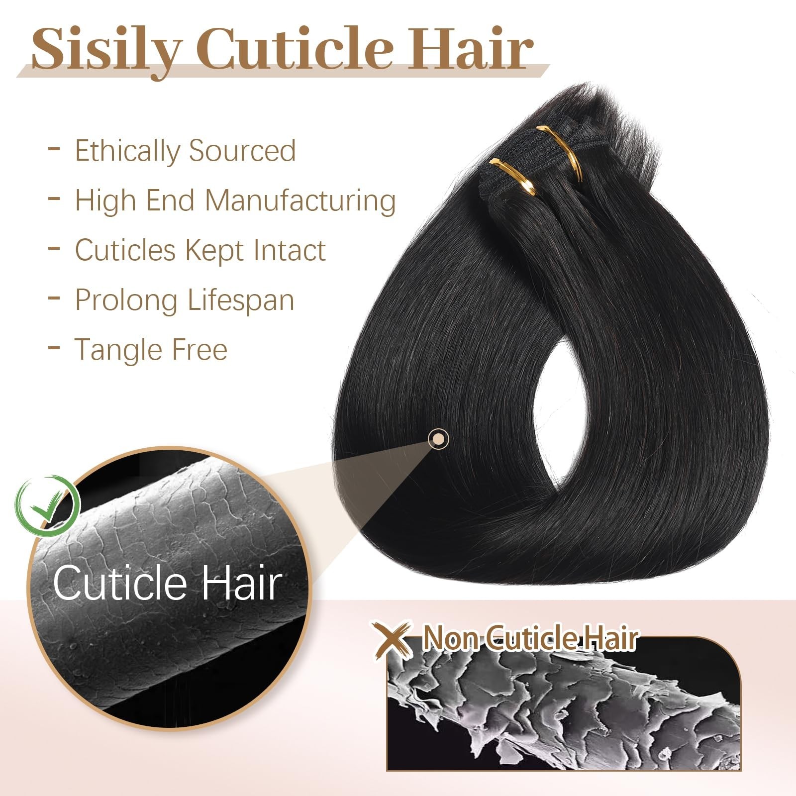Sisily Clip in Hair Extensions Real Human Hair,14 inch 70g, Natural Straight …