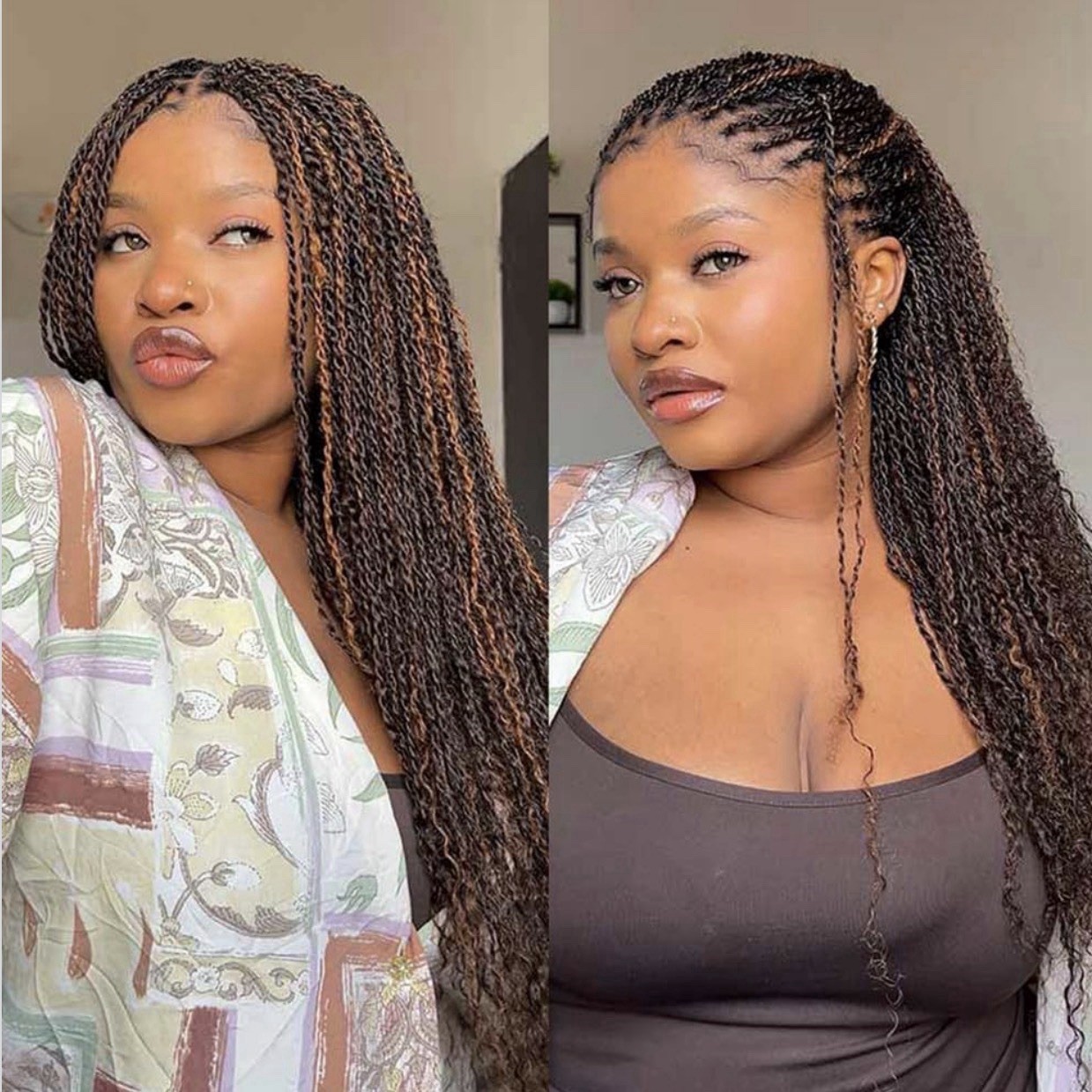 12” 4 Packs QUEEN VIRGIN REMY QVR Afro Kinkys Bulk Human Hair Medium Brown