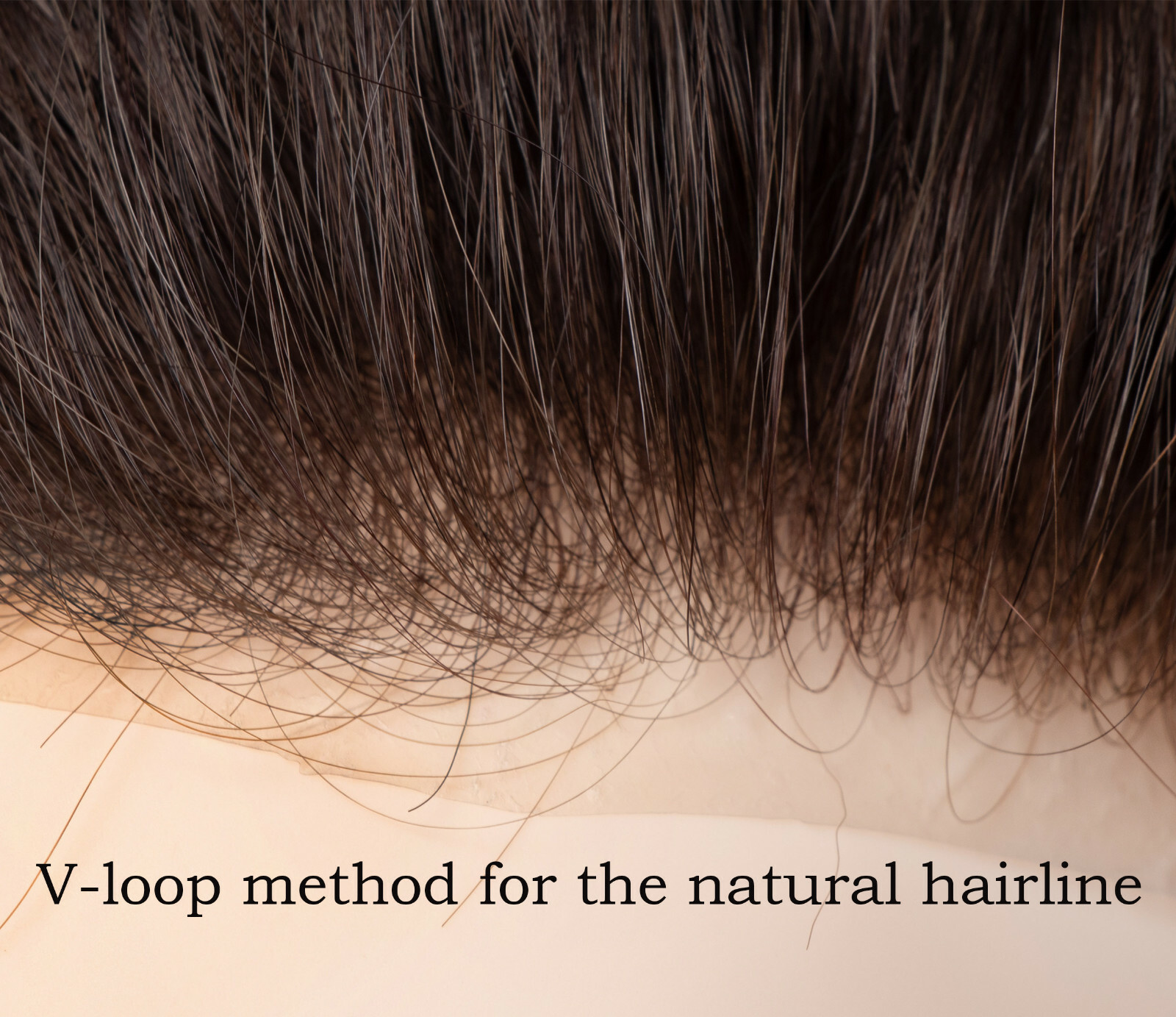 GEX Mens Toupee HairPiece V-loop 0.04mm Thin Skin Human Hair Replacement System