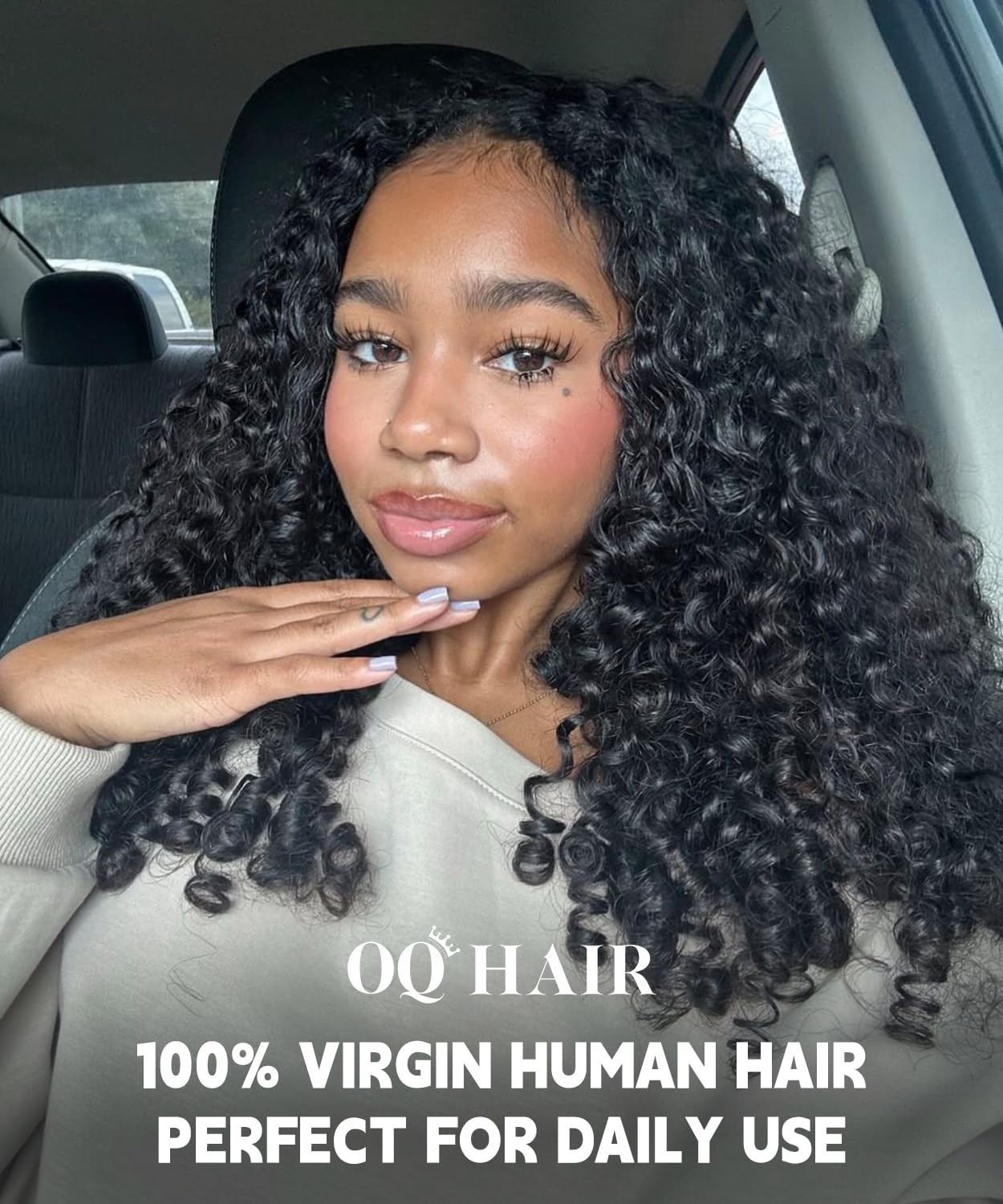 Burmese Curly Half Wig – 20″ Human Hair, 180% Density, Glueless, Easy Wear, Flip