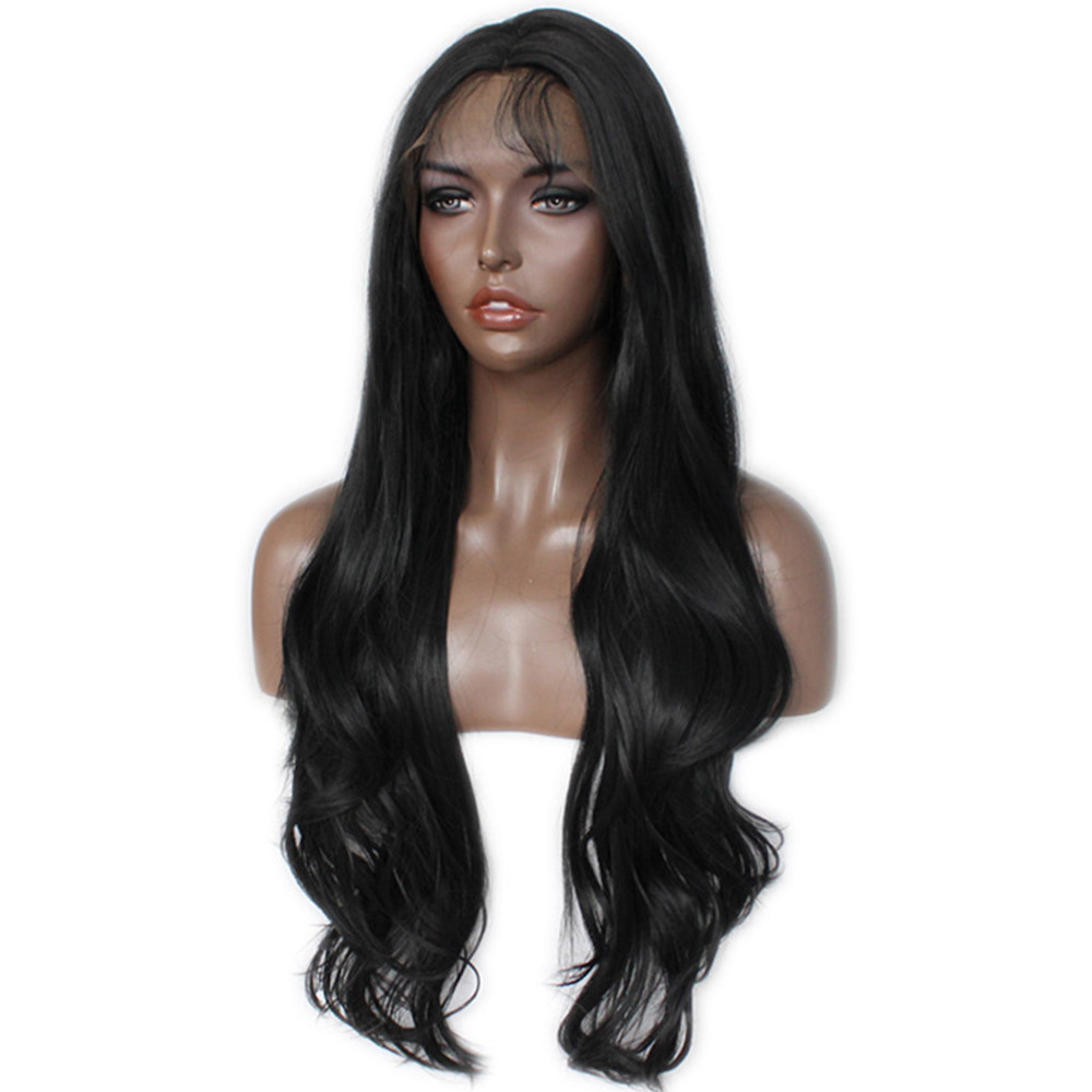Glueless Lace Front Full Wig 360g 24″ Women Body Wave Wavy Wig With Baby Hair