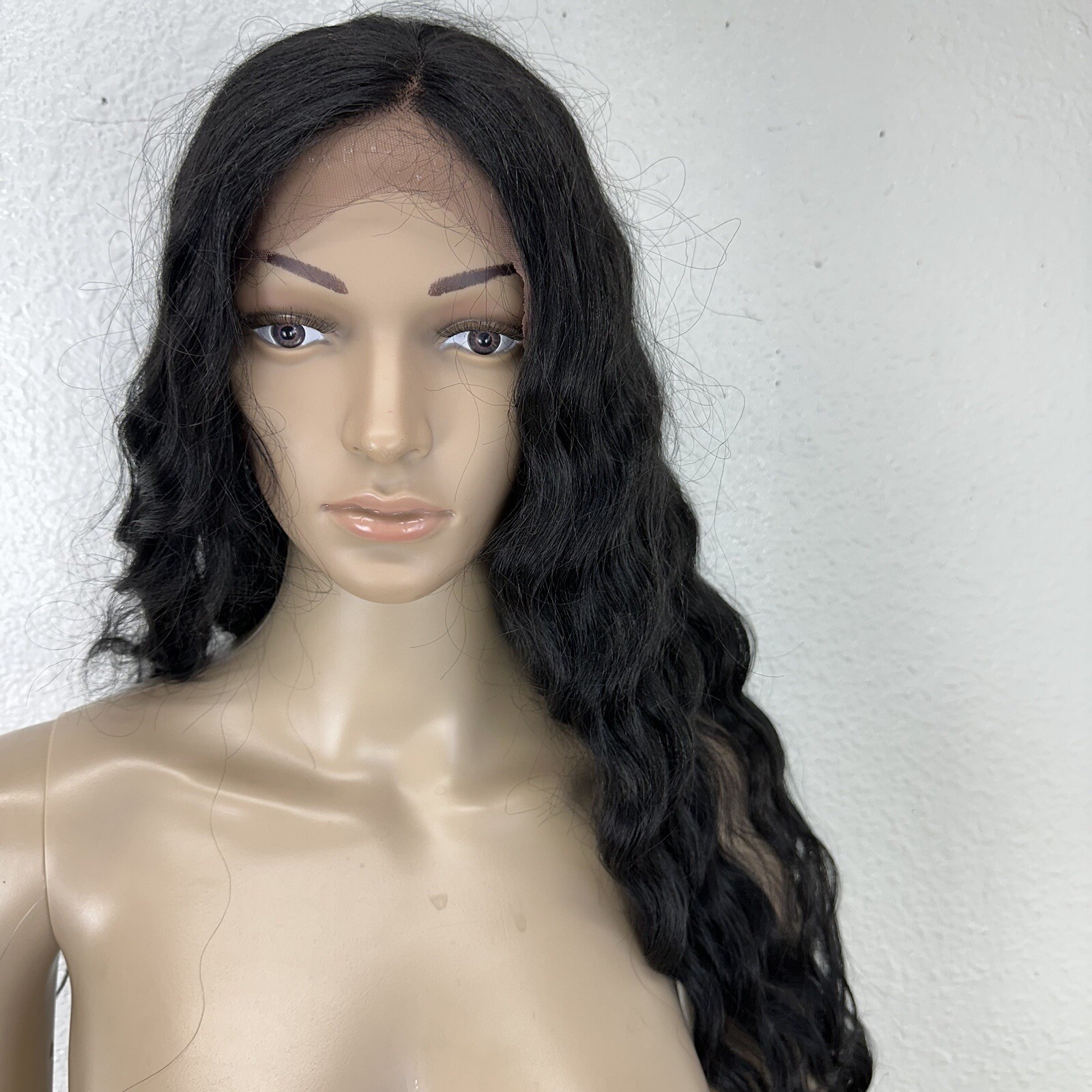 Joedir 26″ Big Curly Wavy Lace Front 1.5″x4.5″ Deep Parting HD Lace Wig 1B Black