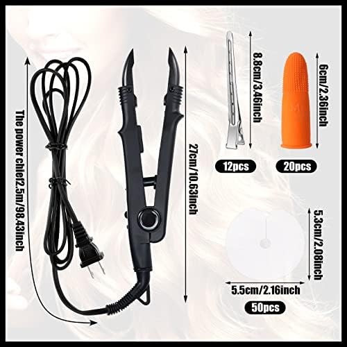 Keratin Hair Extension Kit: Heat Iron, Keratin Glue Granules, Protector Template