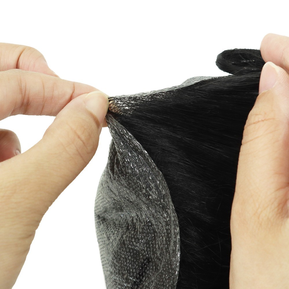 Toupee for Mens Human Hair Replacement System 0.02mm Ultra Thin Skin Hairpieces