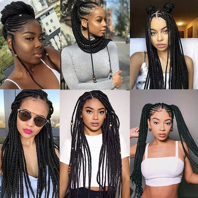 5 packs Yaki Straight Pre-stretched Braiding Box Braids Twist Hair Extensions D8