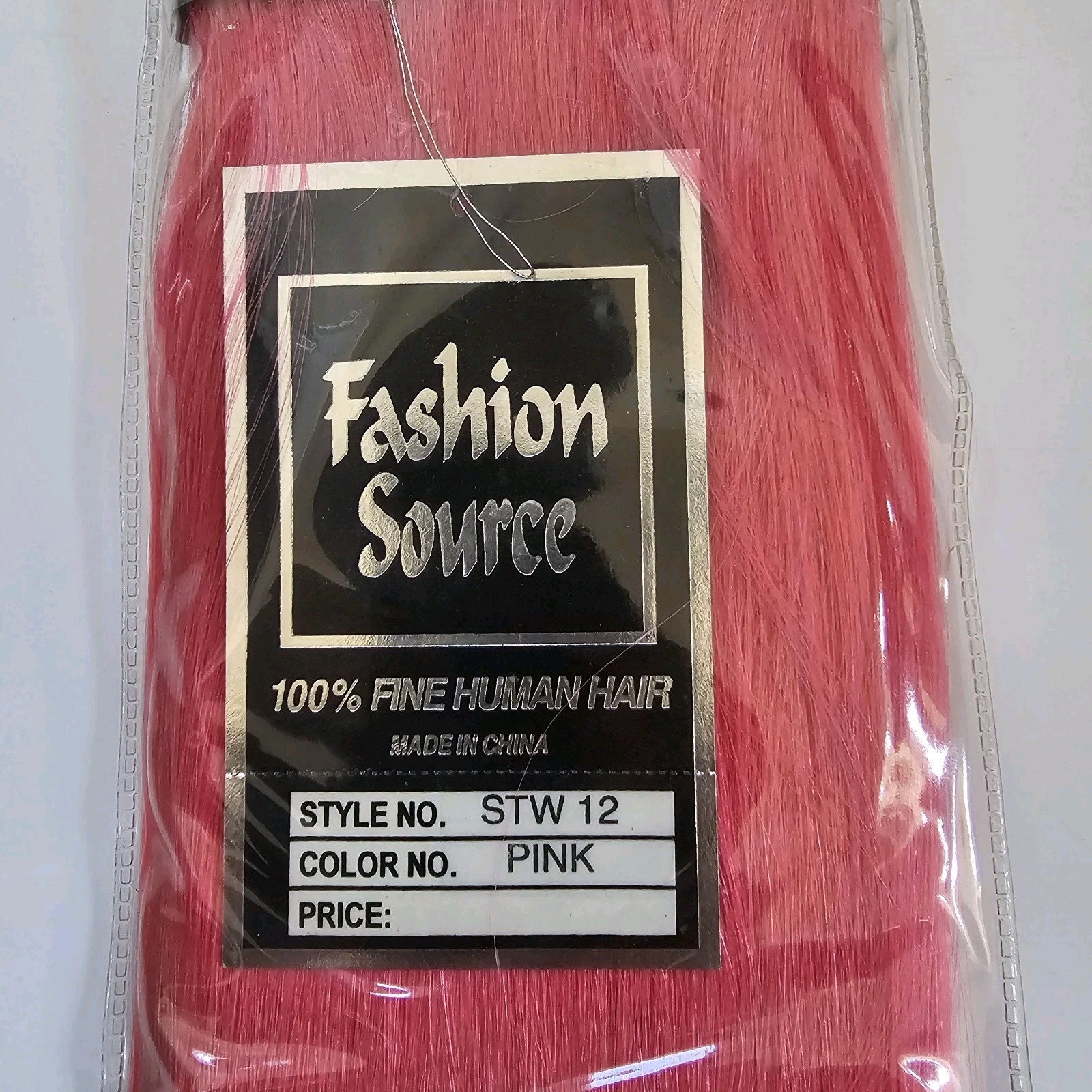 Fashion Source Sew In Weave Human Hair Extensions PINK STW 12 inches (1 pack)