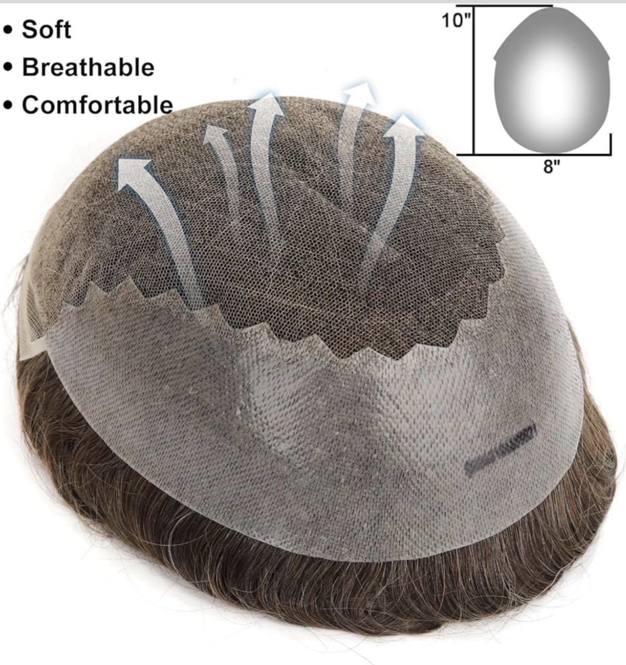 Swiss Lace Front with Thin Skin Back & Side Toupee Hair for Men