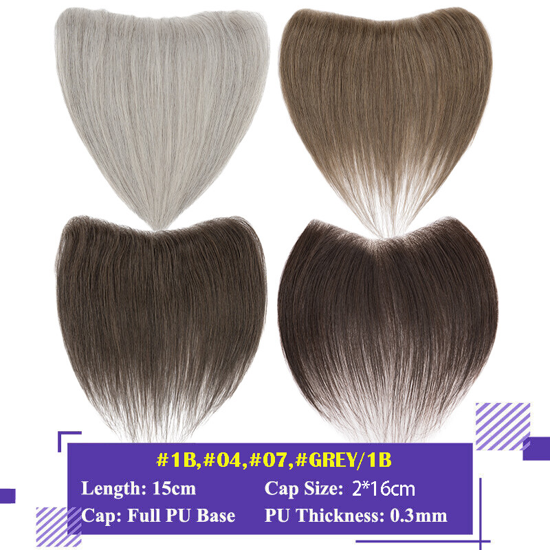 Mens Frontal Receding Hairline Toupee Virgin Human Hair Piece Hairpiece Toupees