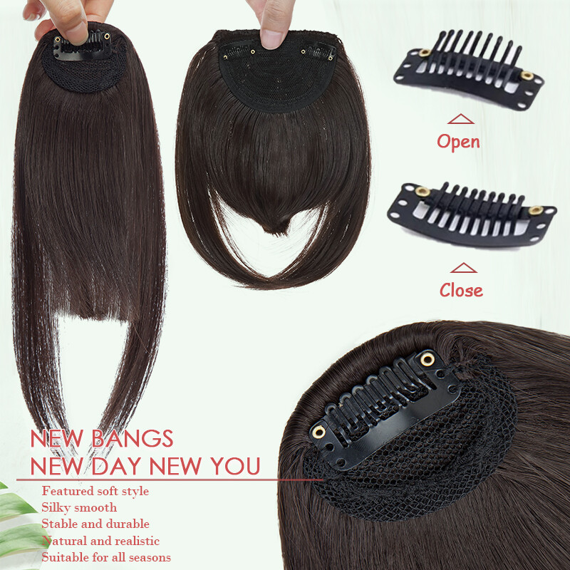Thin Neat Bangs AS Remy Human Hair Extensions Clip in on Fringe Front Hairpieces