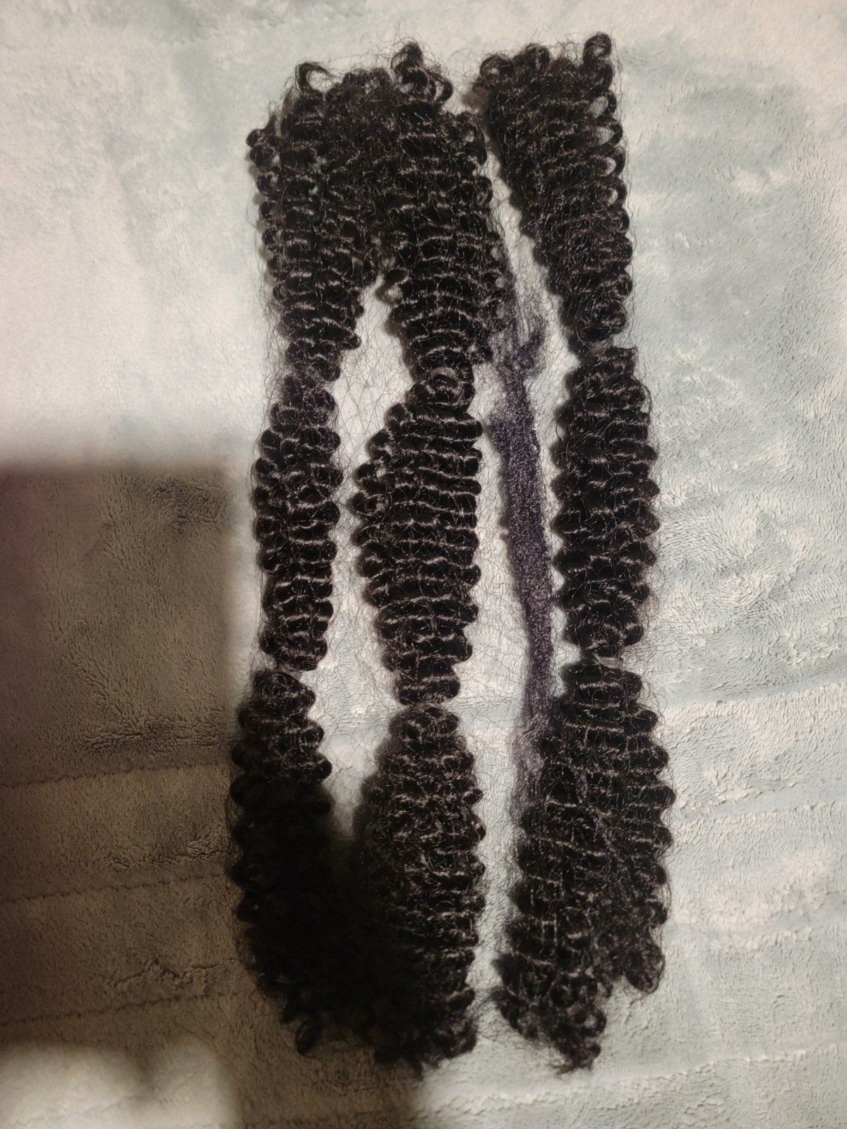 QVR Kinky Curly 3C Bulk Human Hair Spring Twist Extensions 22in Natural Black