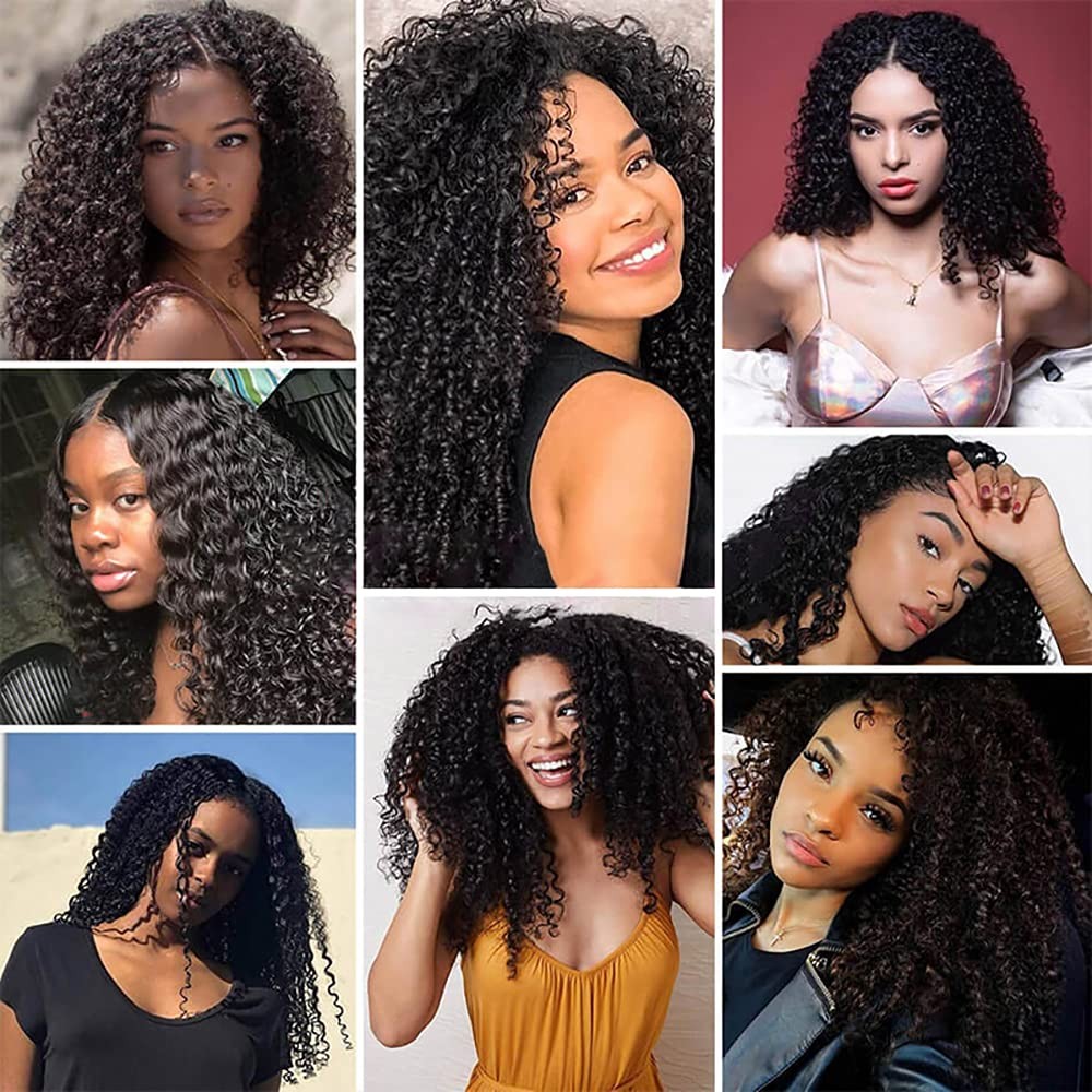 Human Hair Bundles #1B Natural Color Deep Wave Bundles 12 14 16 Inch Unproces…