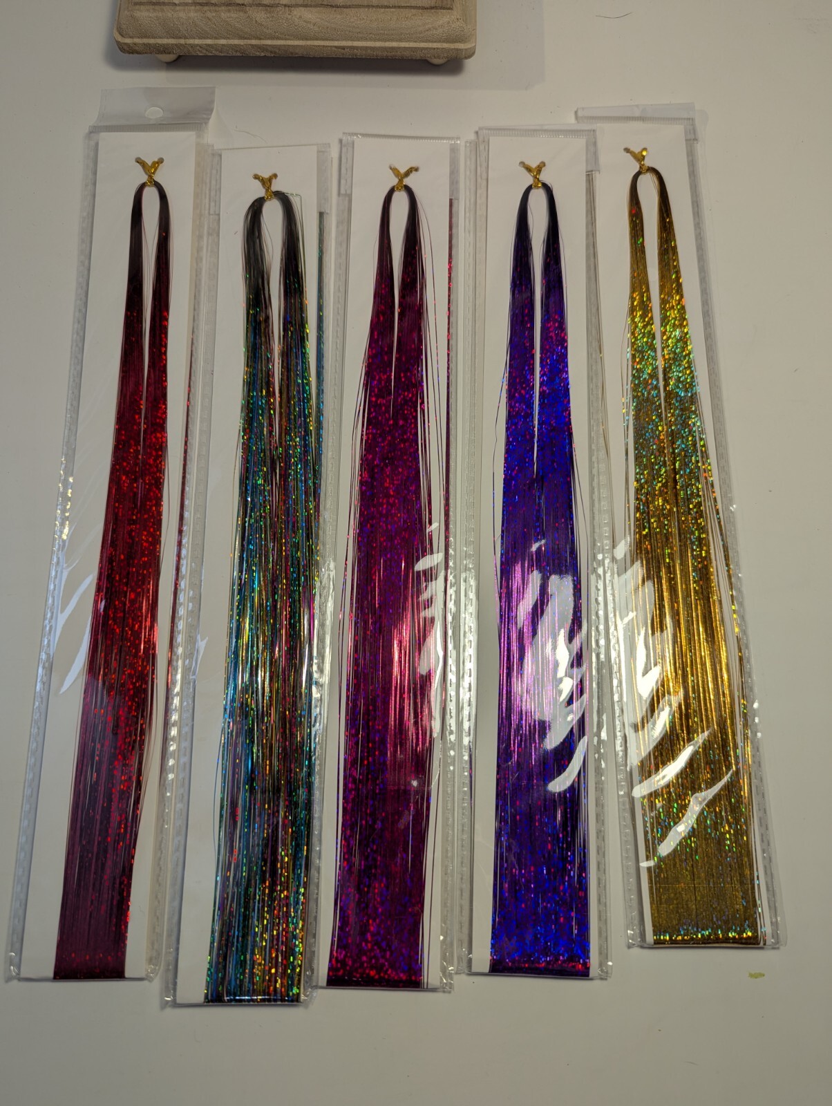 Hair Tinsel Kit 10 colors 48 inch strands with tool