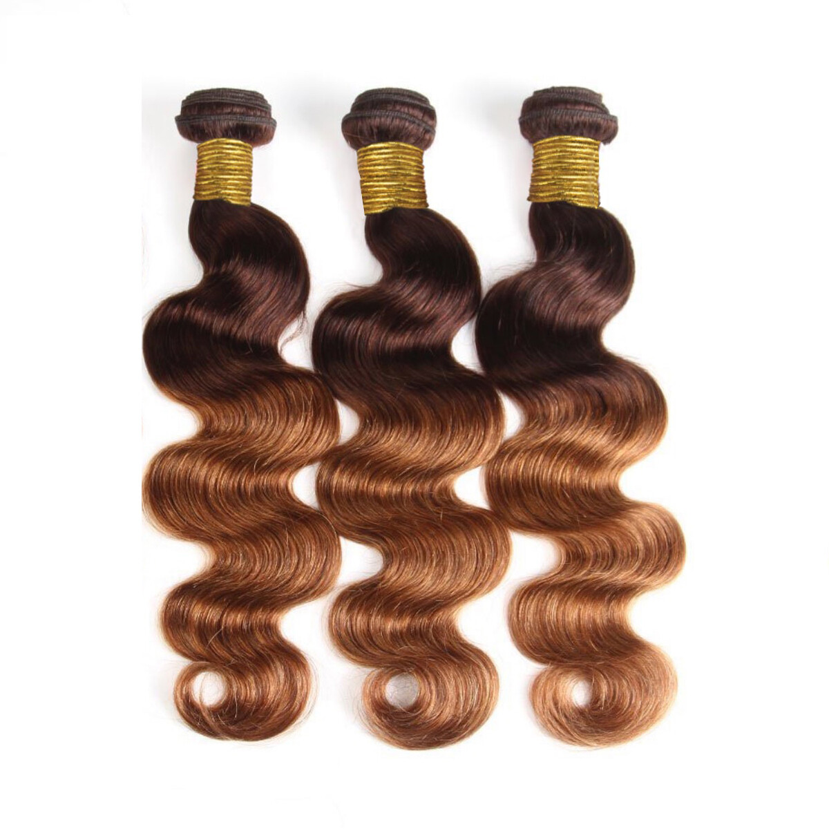 100% Human Hair Ombre 4/30 Body Wave 3 Bundles with free part 4*4 Lace Closure