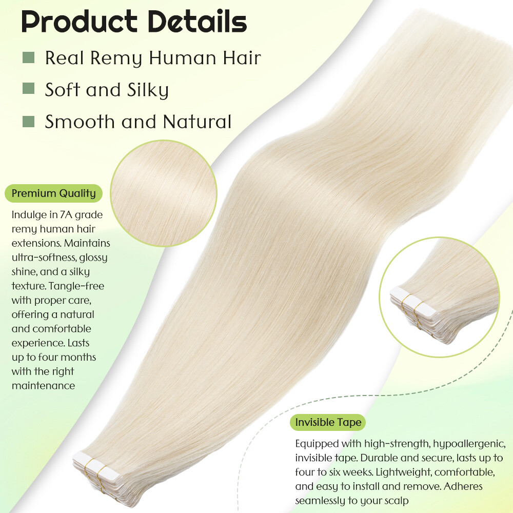 Tape in Russian Remy 100% Human Hair Extensions Invisible Skin Weft 14-24 Inch