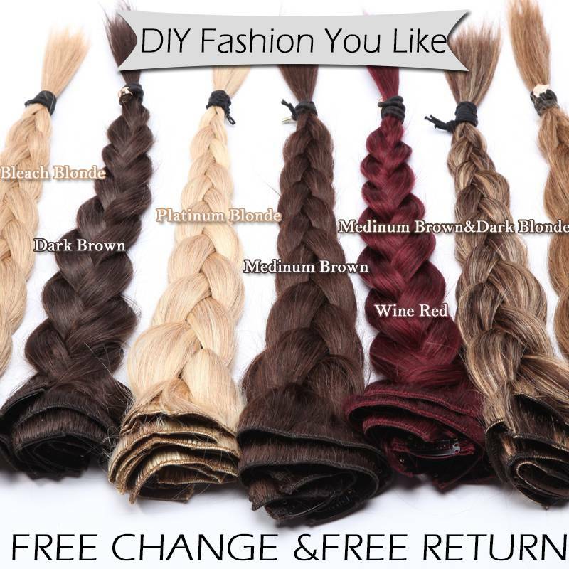 US Double Weft Clip In Real Remy Human Hair Extensions Full Head highlight Thick
