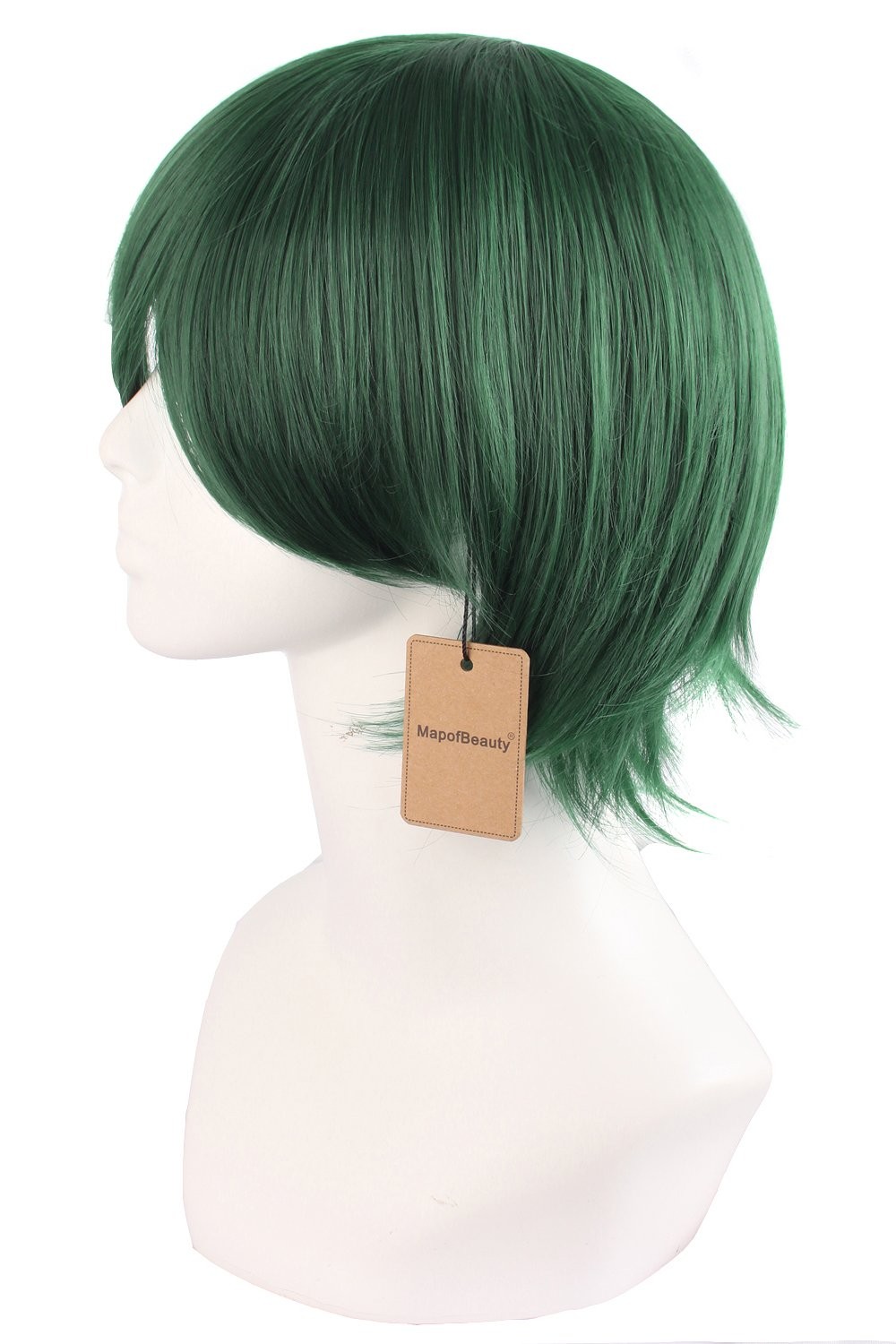 MapofBeauty Men’s Short Straight Wig Cosplay Costume Wig Pine Green