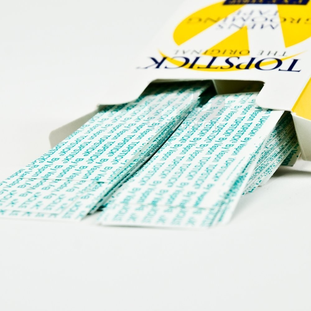 1 x 3 Topstick Double-Sided Tape, 50 Strips/Box, Hypo-Allergenic, Clear (2 Boxes