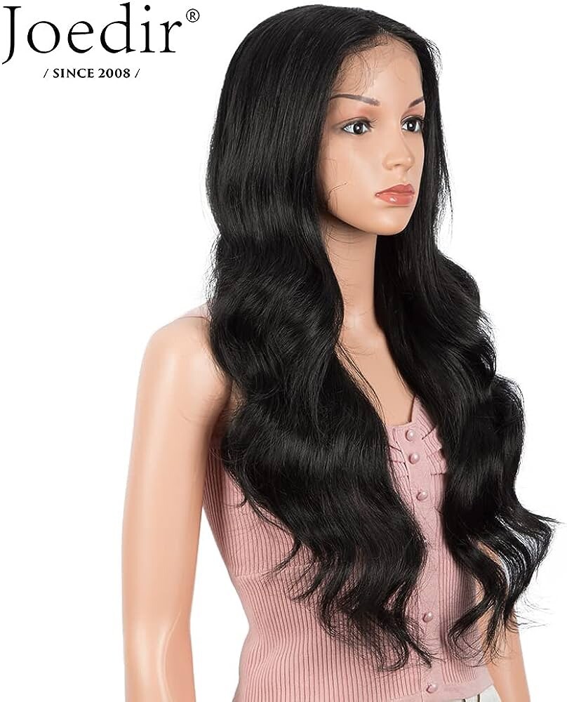 Joedir 26″ Big Curly Wavy Lace Front 1.5″x4.5″ Deep Parting HD Lace Wig 1B Black