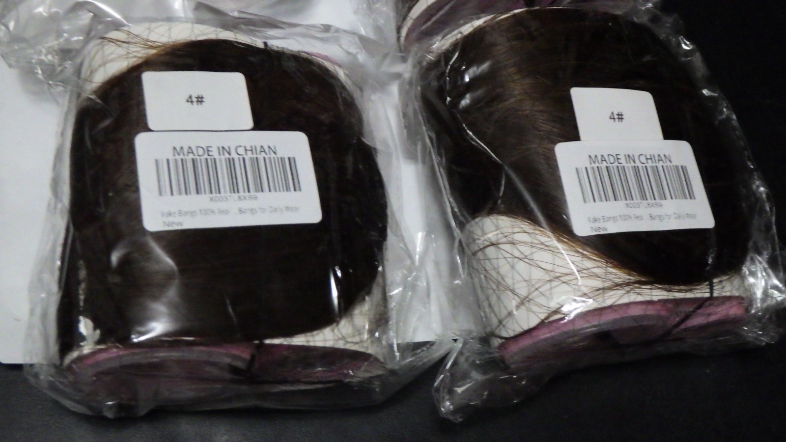 2 sets (only) of real hair fake bangs clip in easy New #4 brown