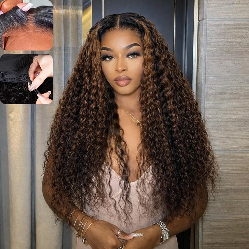 26 Inch Deep Wave Ombre Glueless Lace Front Wig – HD Lace, 210 Density, Pre Pluc