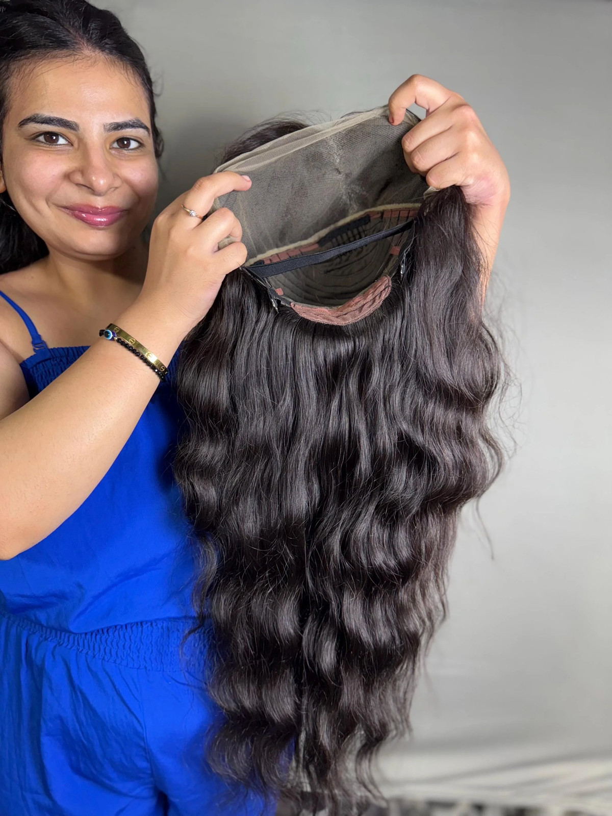 Indian Virgin Wavy Human Hair Wig: 4×4 Lace Closure