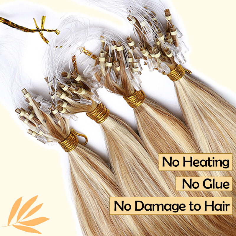Microlink Extensions Micro Loop Beads Ring Ombre Real Remy Human Hair Thick 100G