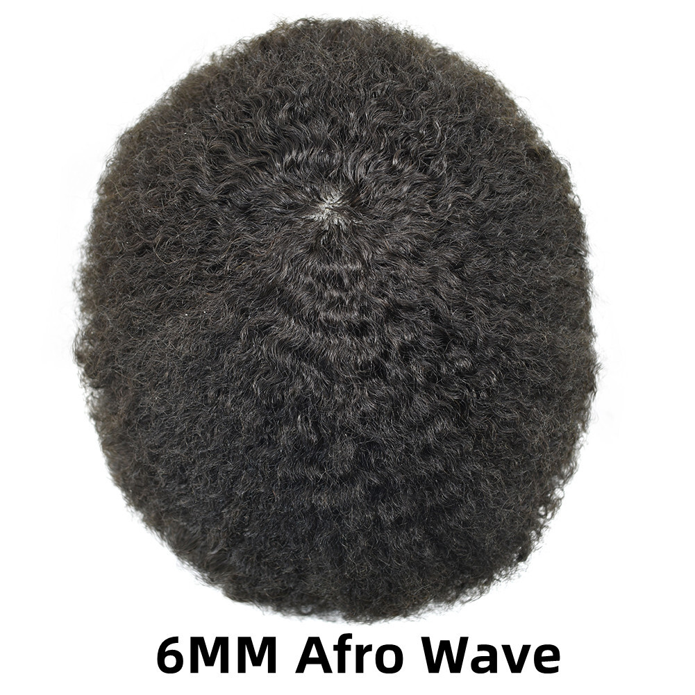 All PU Afro Toupee for Black Men African American Man Hairpiece Human Hair Wig