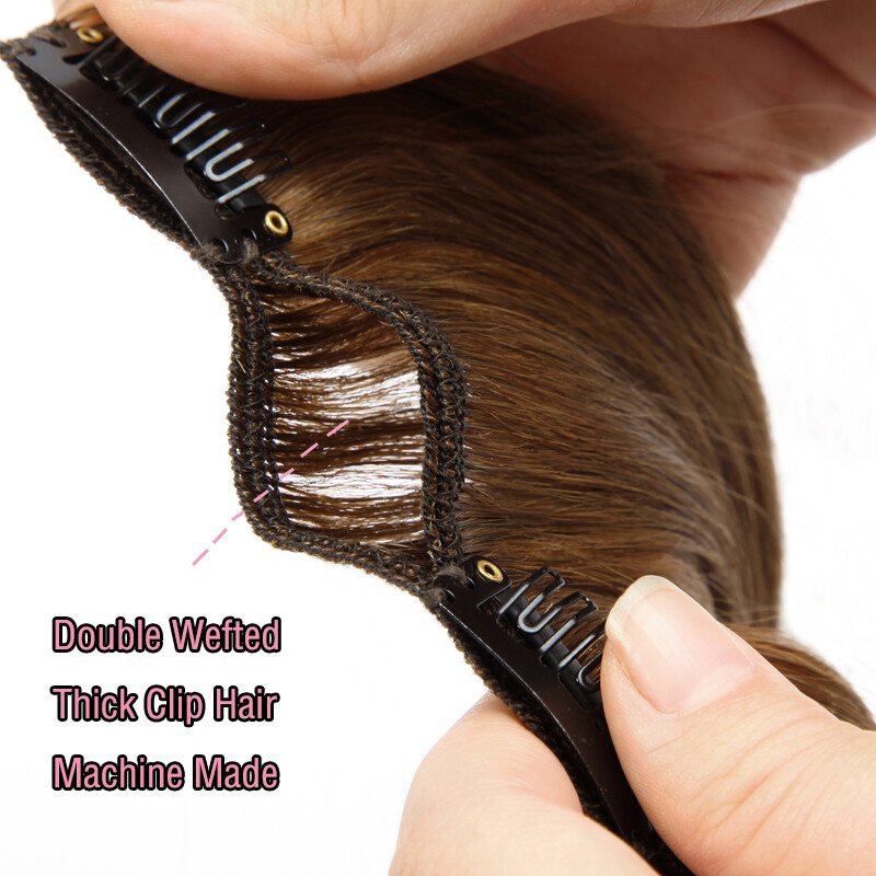 EXTRA THICK Double Weft Clip In 100% Human Hair Extensions Full Head 140g BLONDE