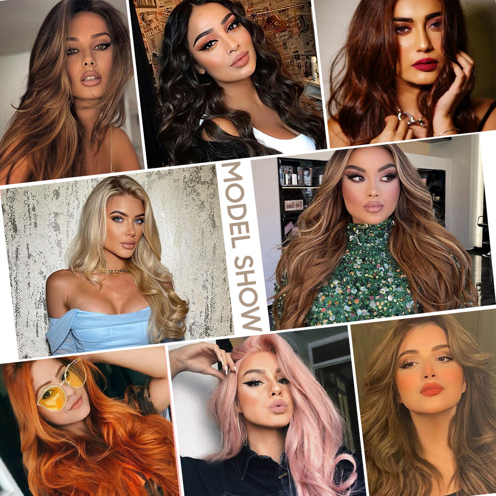 US 8 Pieces Clip In Hair Extensions Full Head Natural As Human Real Thick Wavy