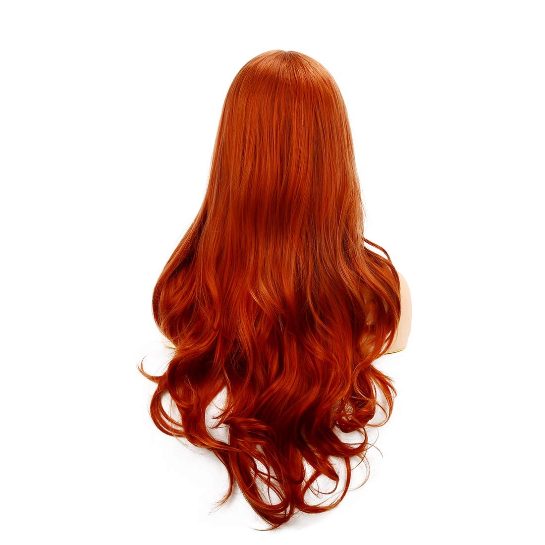 Orange Wigs for Women Long Curly Wavy Synthetic Hair Natural Middle Parting H…