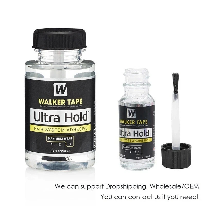 ULTRA HOLD LACE WIG ADHESIVE GLUE BY WALKER TAPE 0.5OZ WITH BRUSH