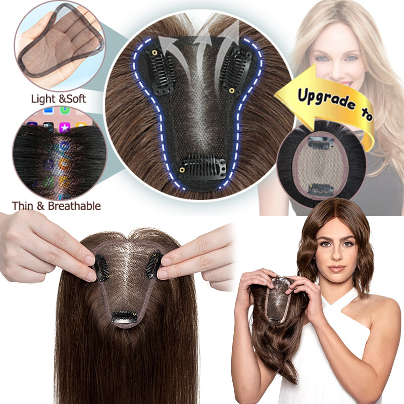 THICK Hair Toppers MONO Top Pieces Toupee LACE 100% Remy Human Hair Blonde Bangs