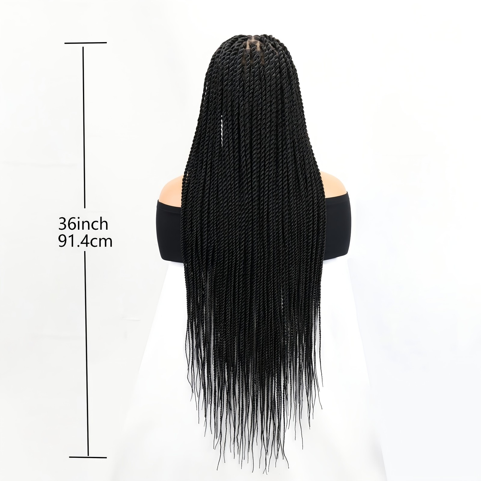 Senegal Twist Wigs 36″ Full Lace Single-Layer Lace Two-Braid Wigs for Women