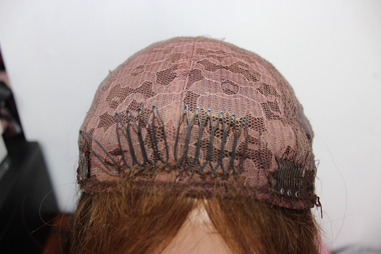 blonde human hair wig fall, sheitel type skin top used wig topper style.