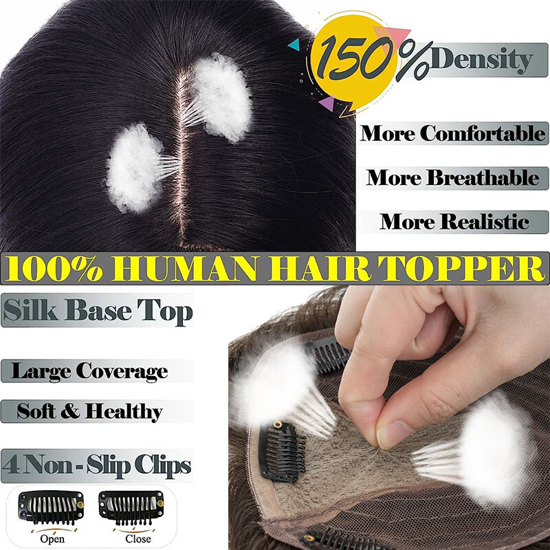 THICK Hair Toppers MONO Top Pieces Toupee LACE 100% Remy Human Hair Blonde Bangs