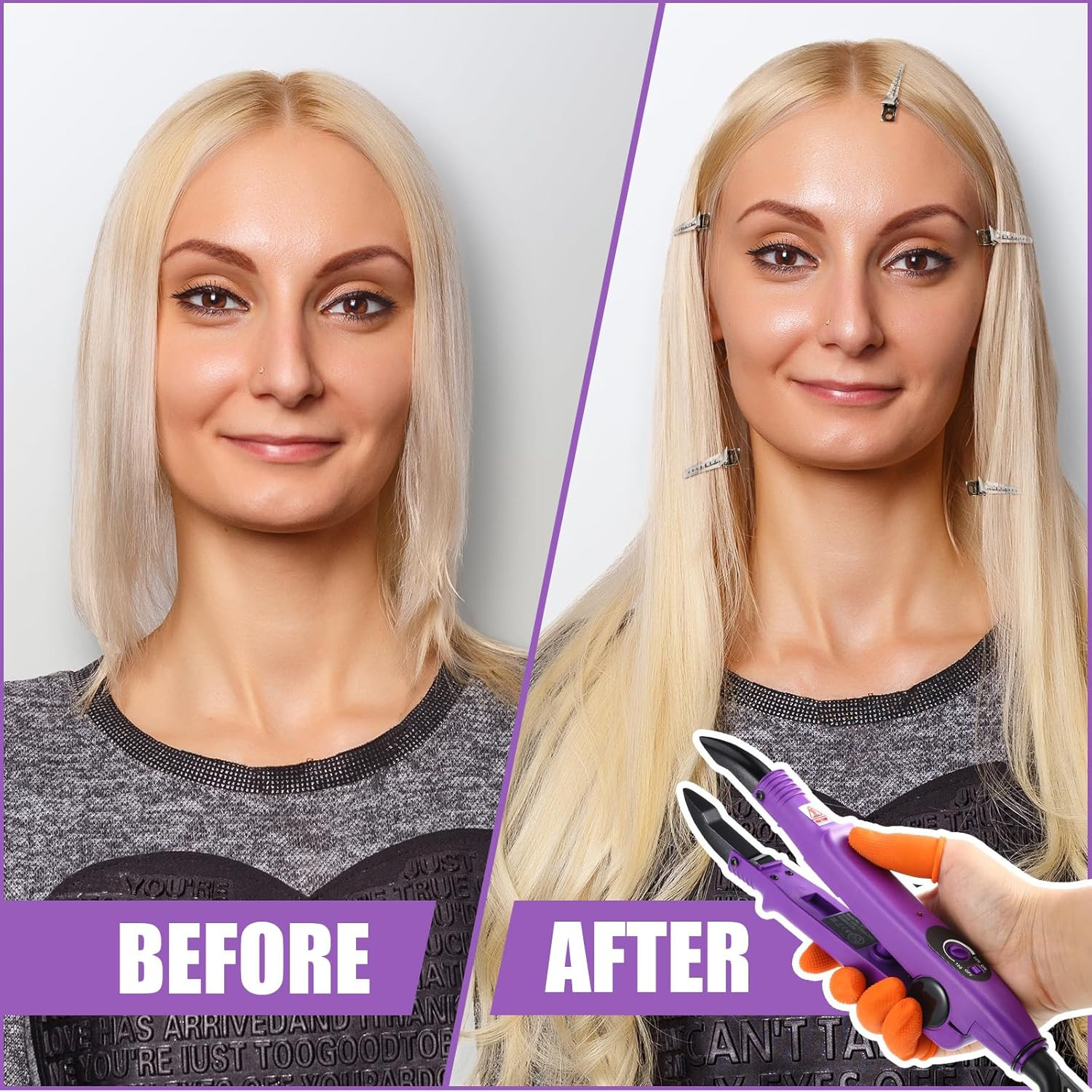 Lothee Fusion Hair Extension Heat Iron with Keratin Beads, Fusion Glue Protector