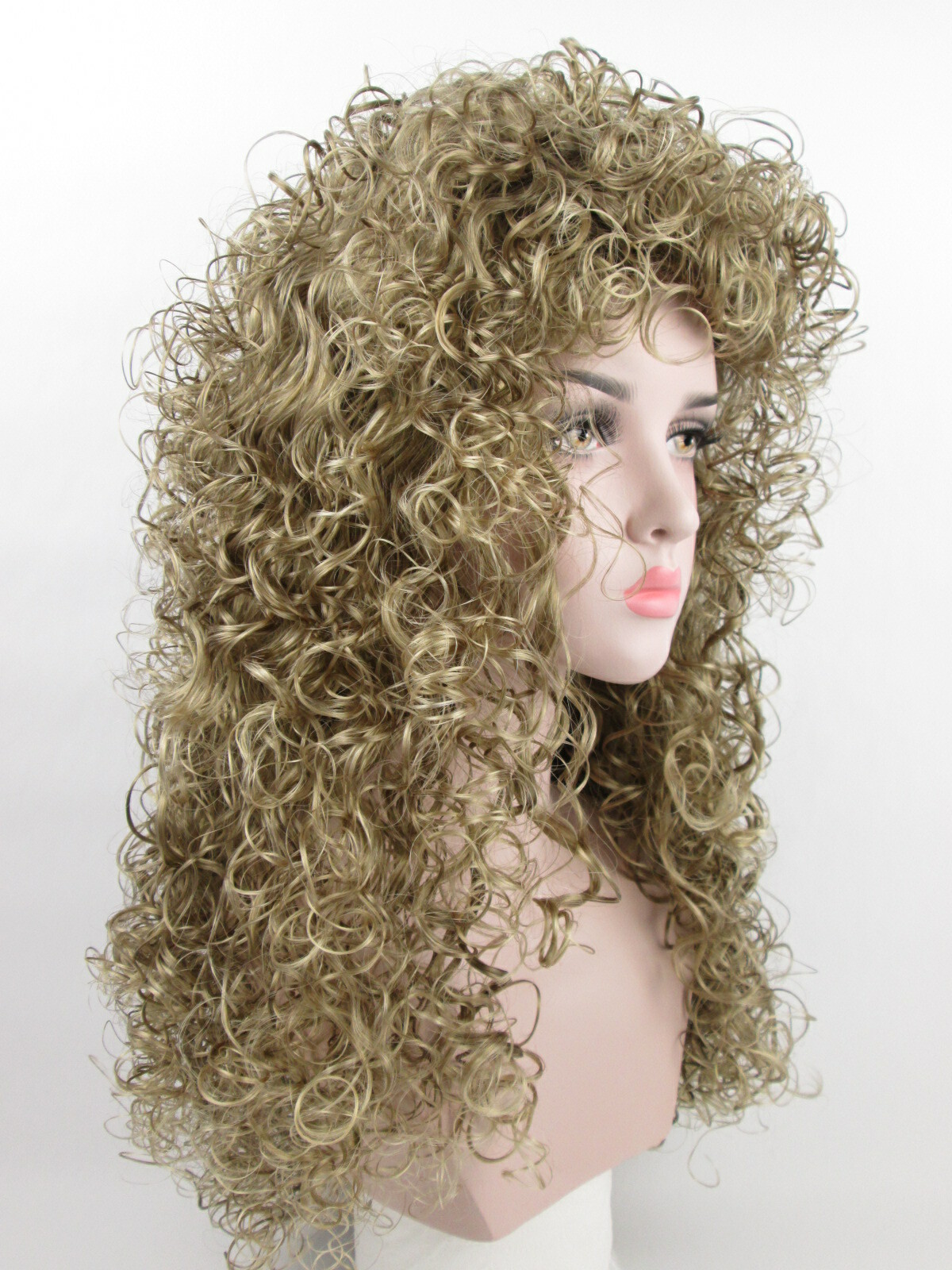 WOMENS 28″ LONG LAYERED TIGHT CURLS CURLY HAIR WIG VICTORIAN CHER MERIDA LIONESS
