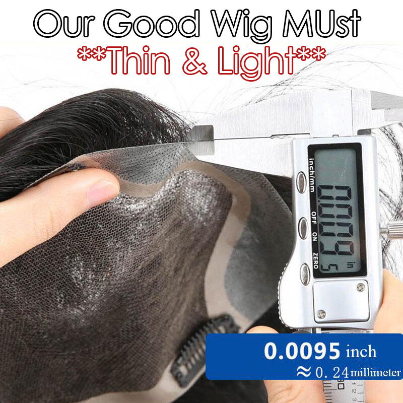 Indian 6MM Afro Curl Mens Toupee Replacement System Wigs Thin Skin PU Human Hair