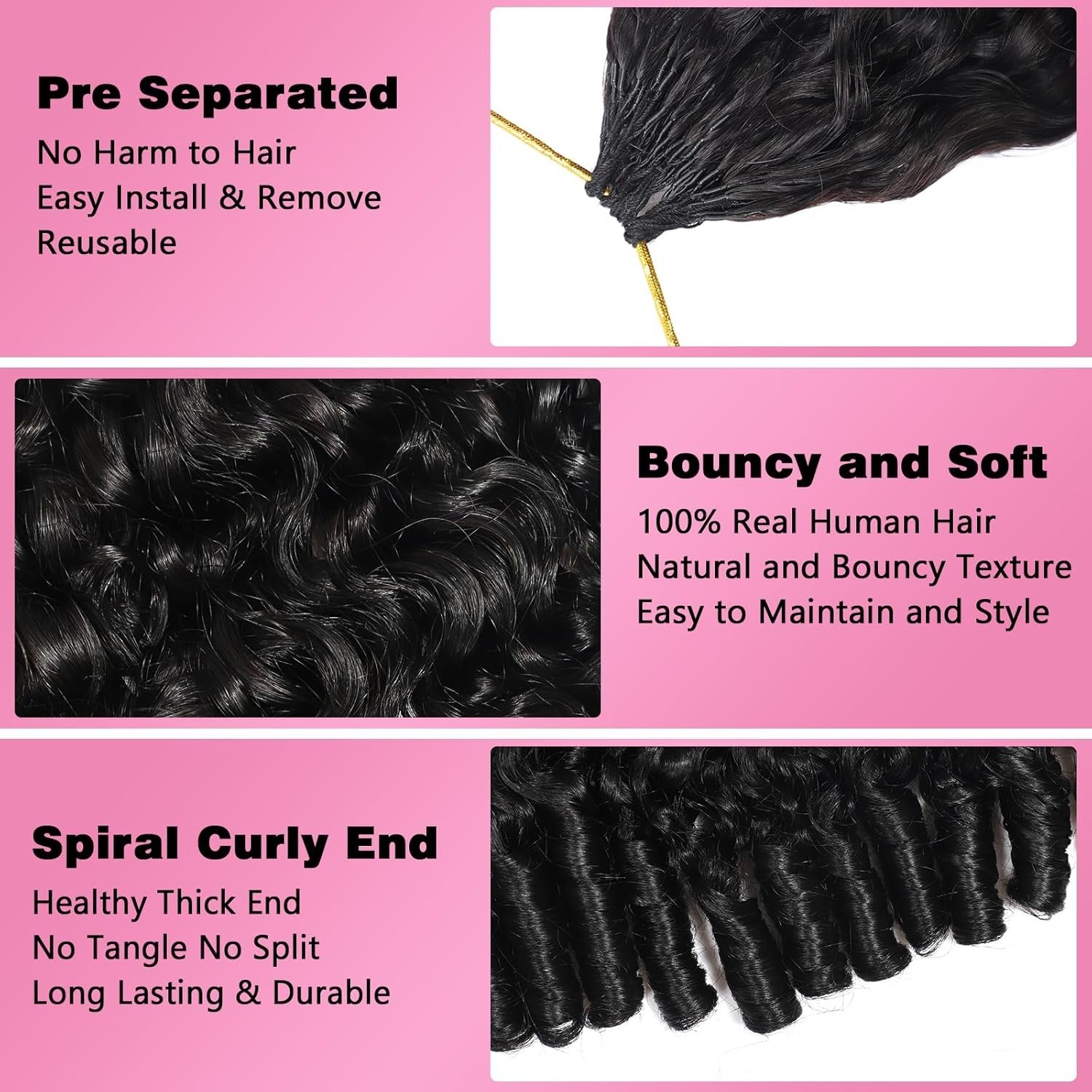 Soft 16″ Remy Curly Human Hair Crochet – Lightweight Burmese, Knotless, Reusable
