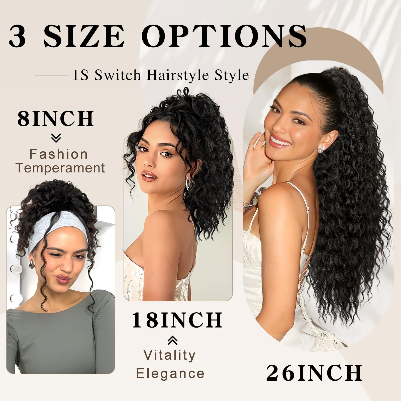 Curly Drawstring Ponytail Extension 18 Inch for Black Women – Easy to Wear