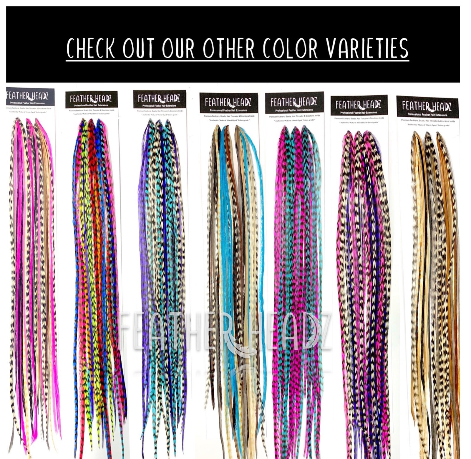 21 pcs. Feather Hair Extensions 10″-14″ + DIY Kit, Whiting Farms-Color of Choice